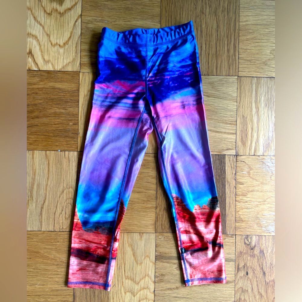 Zara Terez desert sunset print cropped leggings XS unique/workout/gym/bold